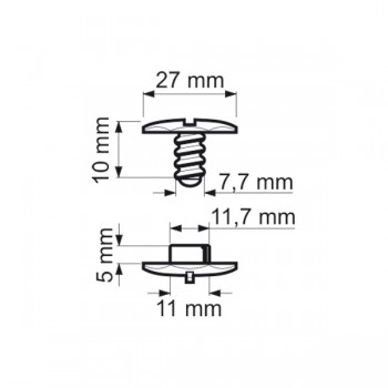 Forma e dimensioni dei rivetti (RIVRAB2711625)