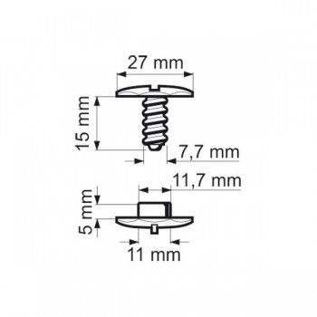 Forma e dimensioni dei rivetti (RIVRAB2715626)