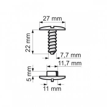 Forma e dimensioni dei rivetti (RIVRAB2721627)