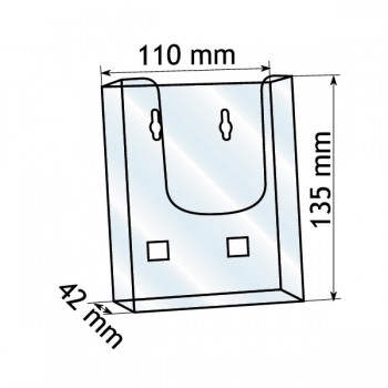 Forma e dimensioni del portadepliant in formato 10,5 x 21 cm