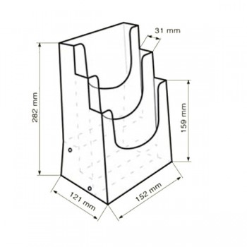 Forma e dimensioni del multiscomparto in A5